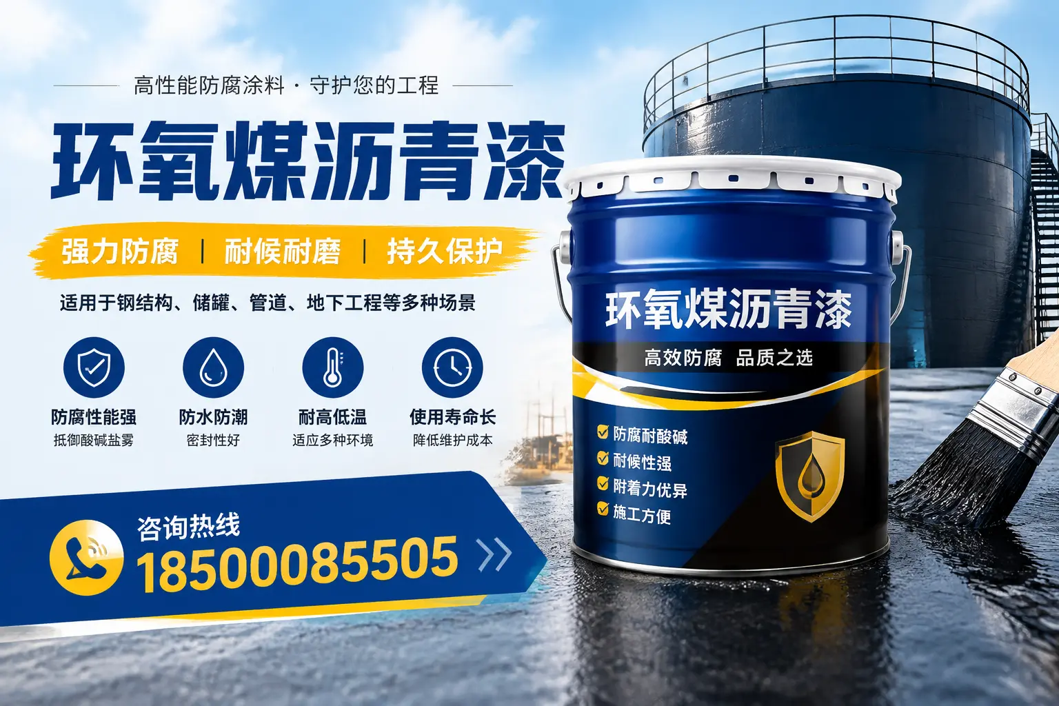 环氧煤沥青漆在工业中的应用，博野企业的选择